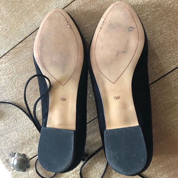 Halogen black suede lace up flats shoes Size 7.5 - Picture 5 of 6
